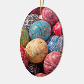 Tsjechische gedecorbeerde paaseieren keramisch ornament (Links)