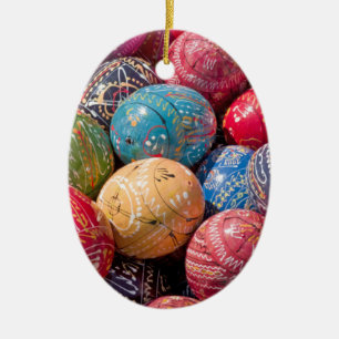 Tsjechische gedecormeerde paaseieren keramisch ornament