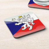 Tsjechische glanzende vlag bier onderzetter (Linkerzijde)