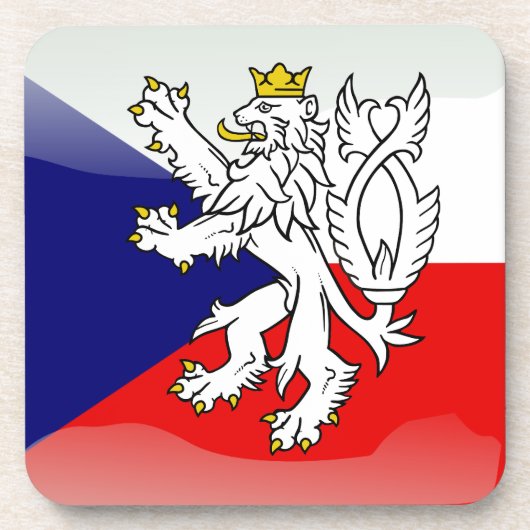 Tsjechische glanzende vlag bier onderzetter (Voorkant)
