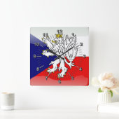 Tsjechische glanzende vlag vierkante klok (Huis)
