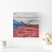 Tsjechische houten vlag vierkante klok (Huis)