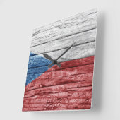 Tsjechische houten vlag vierkante klok (Hoek)
