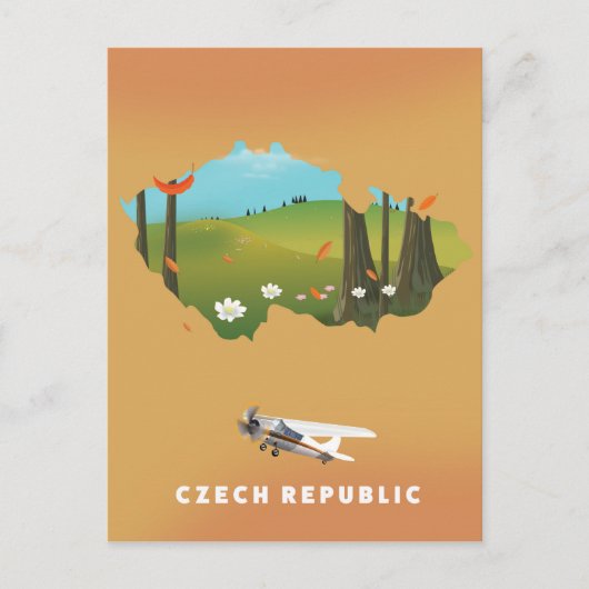 Tsjechische kaart Afdrukbeeld poster. (Voorkant)