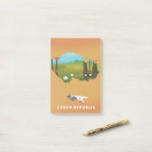 Tsjechische kaart Afdrukbeeld poster. Post-it® Notes (Op bureau)