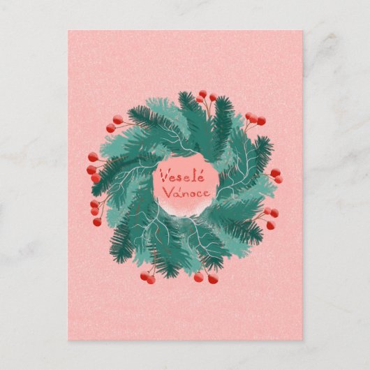 Tsjechische kerstkrans Briefkaart (Voorkant)