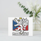 Tsjechische lionenjas vlag briefkaart (Staand voorkant)