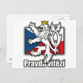 Tsjechische lionenjas vlag briefkaart (Voorkant / Achterkant)