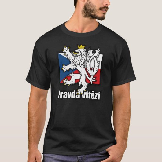Tsjechische lionenjas vlag t-shirt (Voorkant)