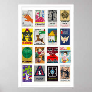 Tsjechische Lucifer Etiket Rasterprint, Vintage Ep Poster