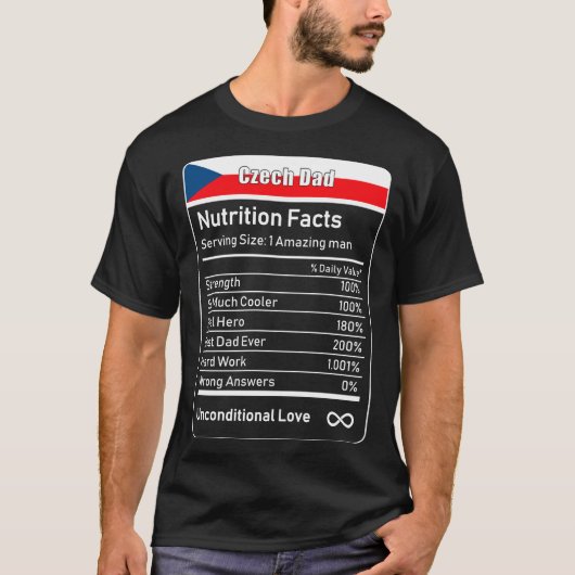 Tsjechische pap Nutrition Facts Vaderdag Gift Papa T-shirt (Voorkant)