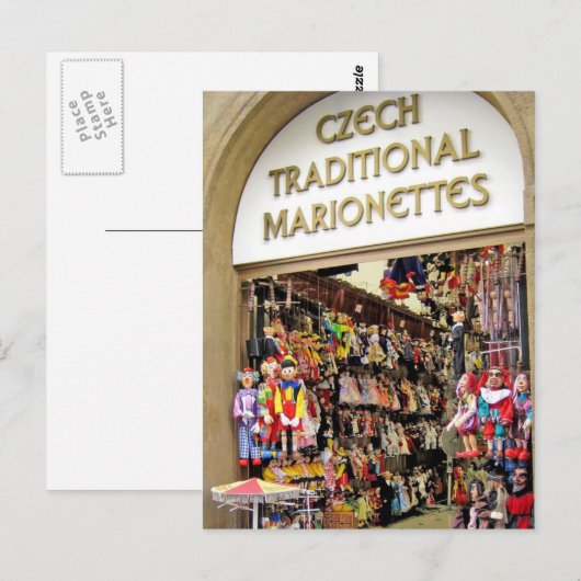 Tsjechische puppetten briefkaart (Voorkant / Achterkant)