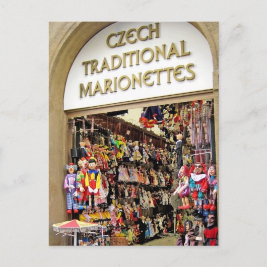 Tsjechische puppetten briefkaart (Voorkant)