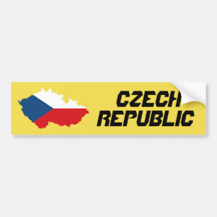 Tsjechische Republiek Aangepaste vlag Kaartticker Bumpersticker