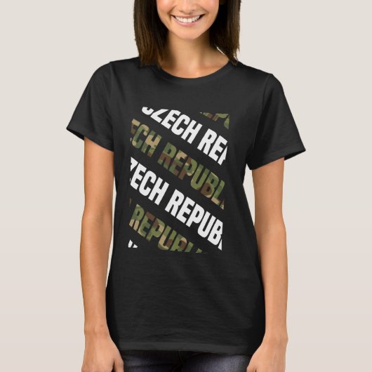 Tsjechische Republiek Camo Pattern Green Camouflag T-shirt (Voorkant)