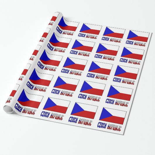 Tsjechische Republiek en Tsjechische vlag Cadeaupapier (Uitgerold)