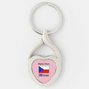 Tsjechische Republiek en Tsjechische Vlag Geperson Sleutelhanger
