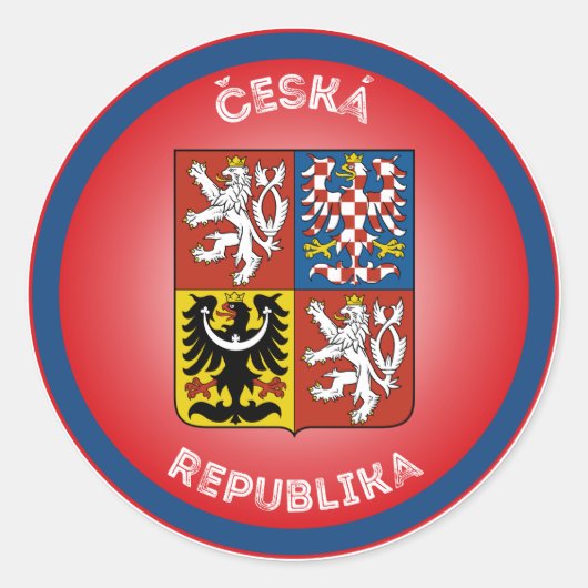 Tsjechische Republiek Erfgoed Embleem Ronde Sticker (Voorkant)