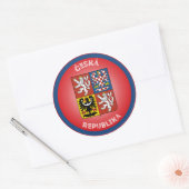 Tsjechische Republiek Erfgoed Embleem Ronde Sticker (Envelop)