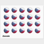 Tsjechische Republiek Glossy Circle Flag Ronde Sticker (Vel)