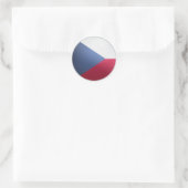Tsjechische Republiek Glossy Circle Flag Ronde Sticker (Tas)
