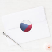 Tsjechische Republiek Glossy Circle Flag Ronde Sticker (Envelop)