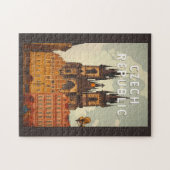 Tsjechische Republiek Illustratie Reis Kunst Vinta Legpuzzel (Horizontaal)