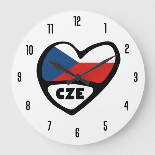 Tsjechische Republiek Landcode CZE Vlag Hart Grote Klok (Voorkant)