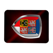 Tsjechische Republiek Metallic Emblem Magneet (Horizontaal)