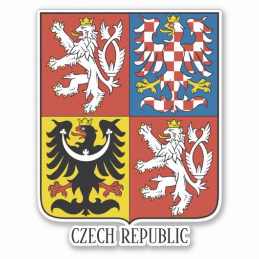 Tsjechische Republiek nationale wapenschild patrio Sticker (Voorkant)