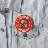 Tsjechische Republiek Ronde Emblem Button 7,6 Cm (In situ)