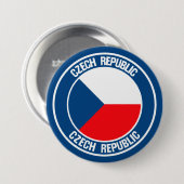 Tsjechische Republiek Ronde Emblem Button 7,6 Cm (Voorkant /achterkant)