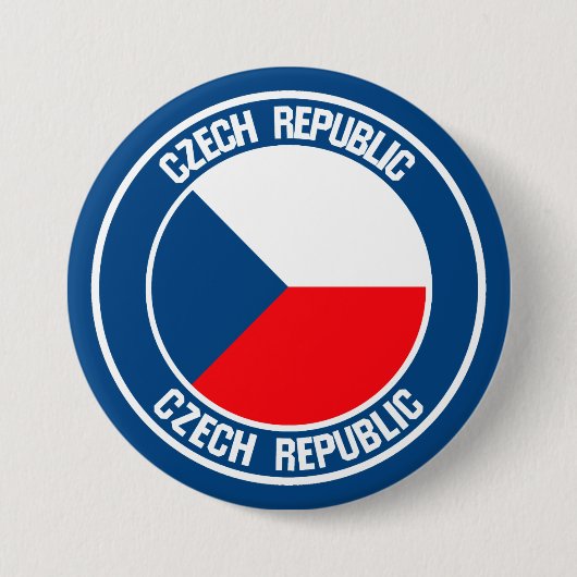 Tsjechische Republiek Ronde Emblem Button 7,6 Cm (Voorkant)