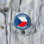 Tsjechische Republiek Ronde Emblem Button 7,6 Cm (In situ)
