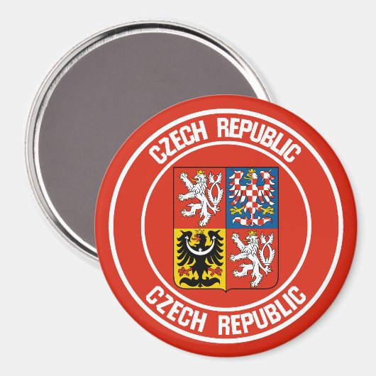 Tsjechische Republiek Ronde Emblem Magneet (Voorkant / Achterkant)