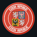 Tsjechische Republiek Ronde Emblem Magneet<br><div class="desc">Tsjechische Republiek Ronde Emblem</div>