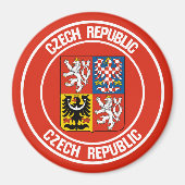 Tsjechische Republiek Ronde Emblem Magneet (Voorkant)
