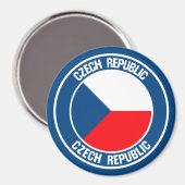 Tsjechische Republiek Ronde Emblem Magneet (Voorkant / Achterkant)