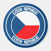 Tsjechische Republiek Ronde Emblem Magneet (Voorkant)