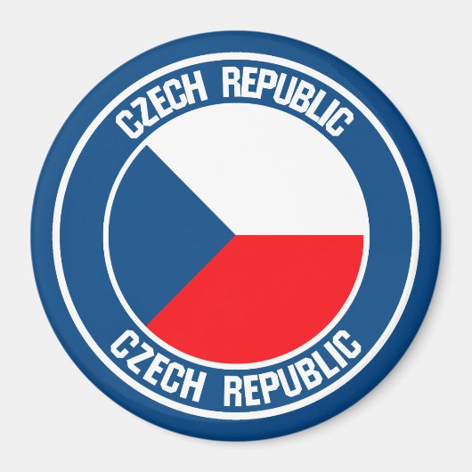 Tsjechische Republiek Ronde Emblem Magneet (Voorkant)