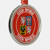Tsjechische Republiek Ronde Emblem Metalen Ornament (Rechts)