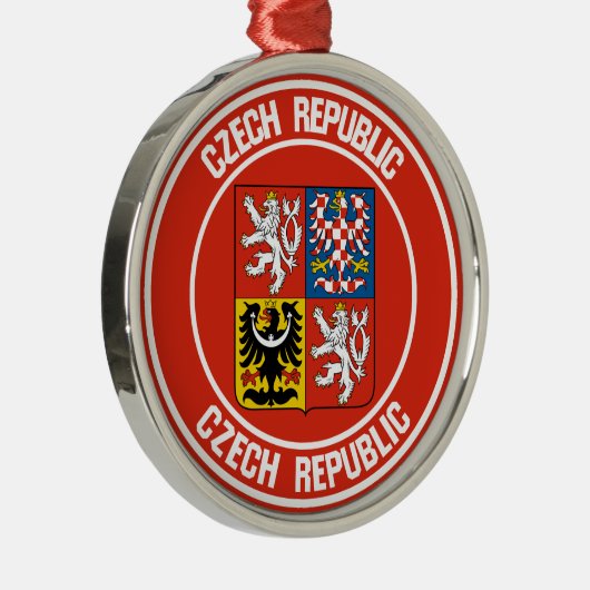 Tsjechische Republiek Ronde Emblem Metalen Ornament (Rechts)
