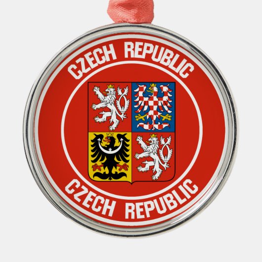 Tsjechische Republiek Ronde Emblem Metalen Ornament (Voorkant)