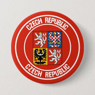 Tsjechische Republiek Ronde Emblem Ronde Button 7,6 Cm