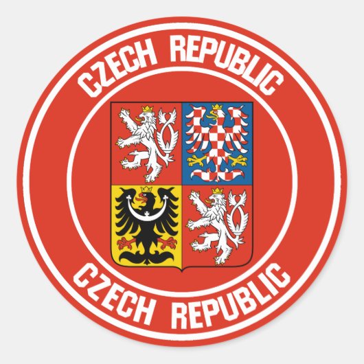 Tsjechische Republiek Ronde Emblem Ronde Sticker (Voorkant)