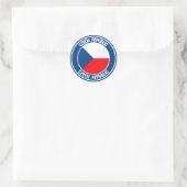 Tsjechische Republiek Ronde Emblem Ronde Sticker (Tas)