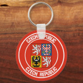 Tsjechische Republiek Ronde Emblem Sleutelhanger (Voorkant)