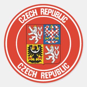 Tsjechische Republiek Ronde Emblem Sticker