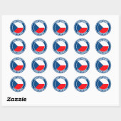 Tsjechische Republiek Ronde Emblem Sticker (Vel)
