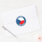 Tsjechische Republiek Ronde Emblem Sticker (Envelop)